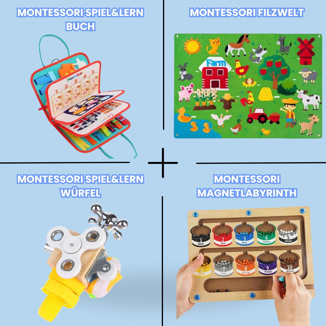 Montessori 4-in-1 Lern- und Spielset für Kinder