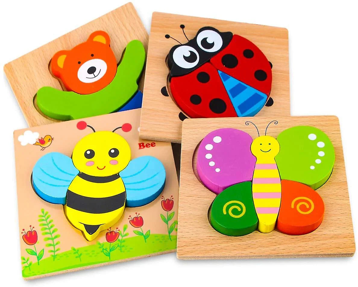 Spielend Lernen – Montessori-Holzpuzzle Tiere zur Förderung der Feinmotorik