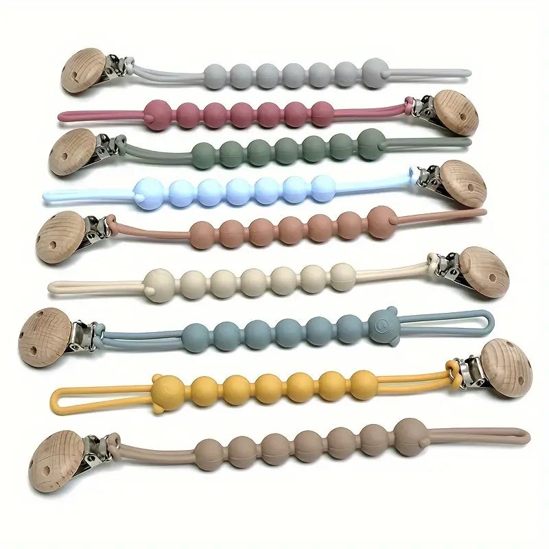 Bärchen Schnullerkette mit Sicherheitsclip für Babys