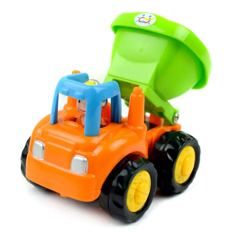 Farbenfrohe Baustellenfahrzeuge für Kinder