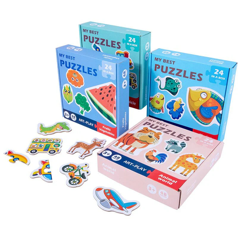 Pädagogisches Kinderpuzzle – Lernspaß mit bunten Motiven