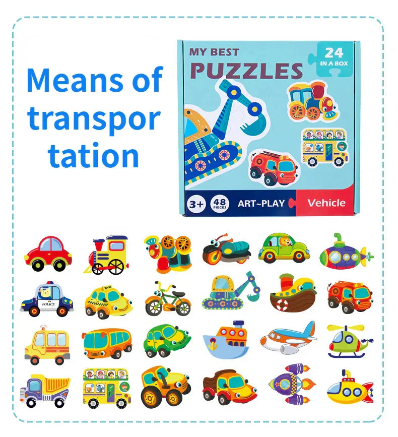 Pädagogisches Kinderpuzzle – Lernspaß mit bunten Motiven