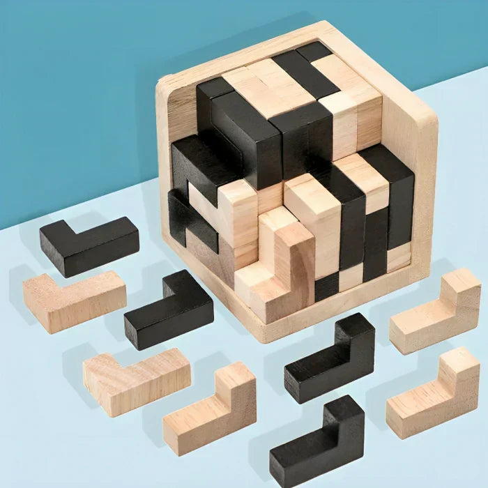 3D Holz-Puzzle – Kreatives Denkspiel für Meister der Herausforderung