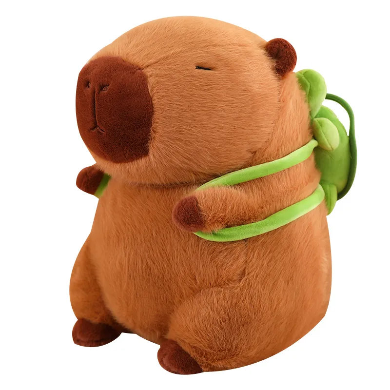 Kuschelige Capybara mit integriertem Schildkrötenrucksack – Perfekt für Abenteuer und Komfort