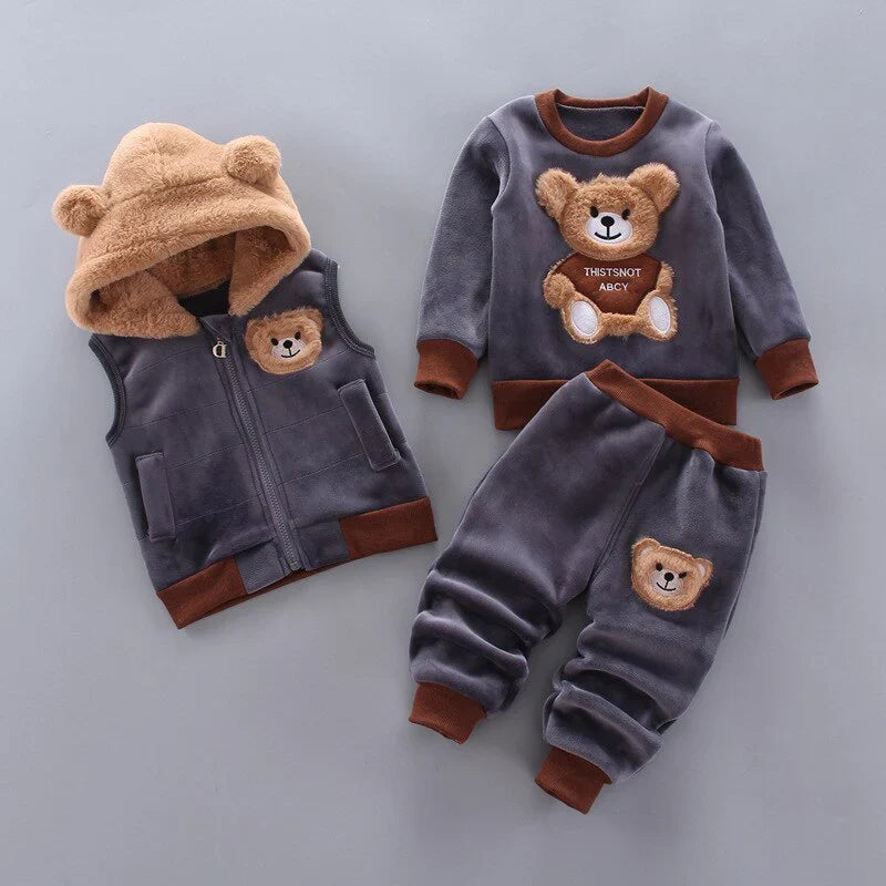 Kuscheliges Baby Teddybär Winter Set (3-teilig)