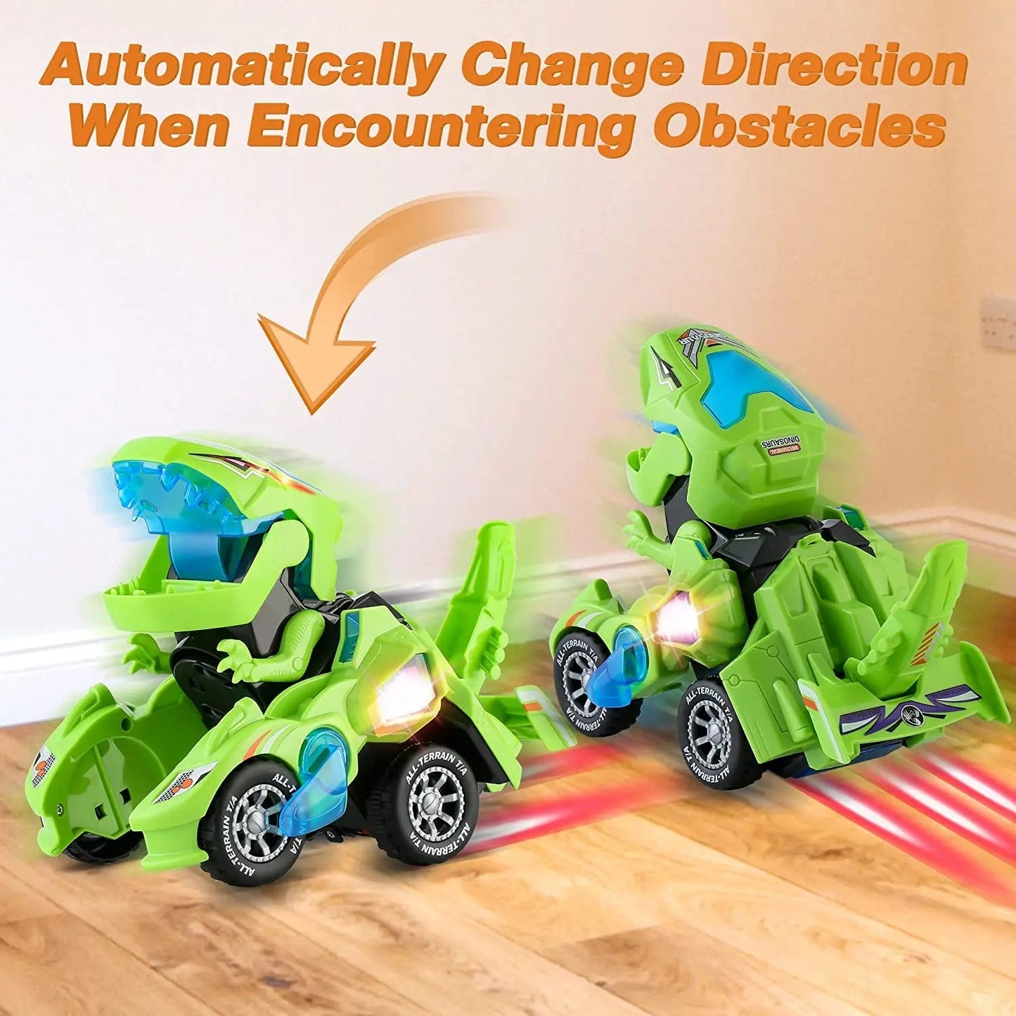 Dino-Auto mit automatischer Verwandlung – Mit Licht und Sound