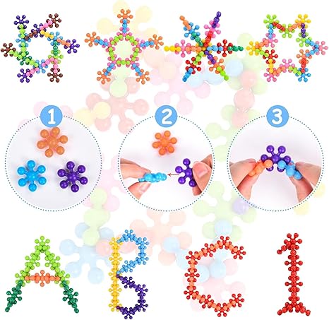 Kreative Montessori Schneeflocken Bauklötze