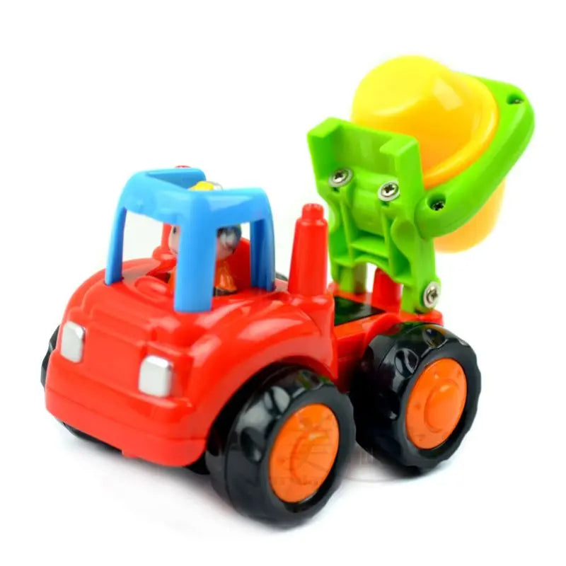 Farbenfrohe Baustellenfahrzeuge für Kinder