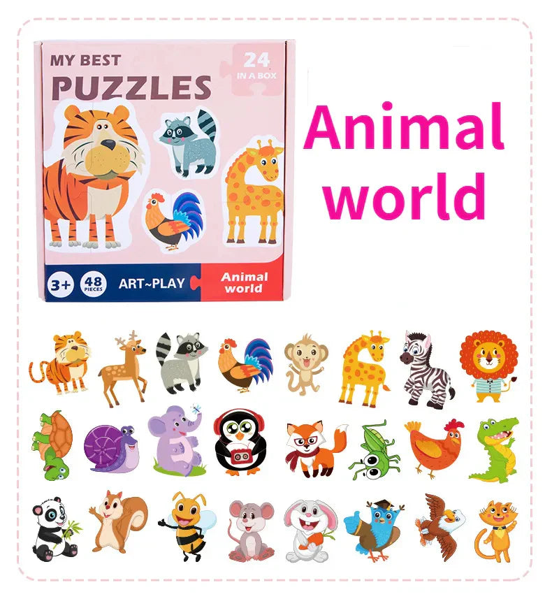 Pädagogisches Kinderpuzzle – Lernspaß mit bunten Motiven