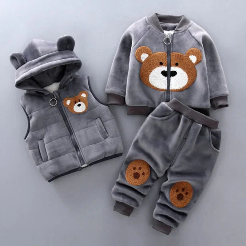 Kuscheliges Baby Teddybär Winter Set (3-teilig)