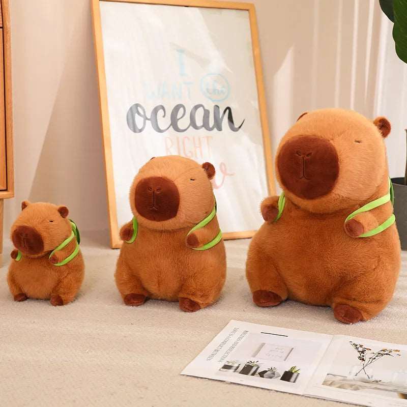 Kuschelige Capybara mit integriertem Schildkrötenrucksack – Perfekt für Abenteuer und Komfort