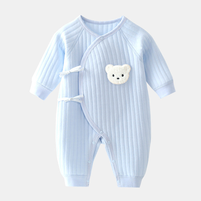 Babystrampler mit Niedlichem Bären-Design – Ideal für Frühling und Herbst