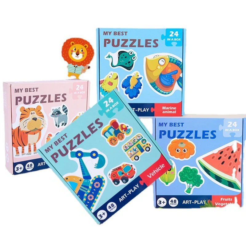 Pädagogisches Kinderpuzzle – Lernspaß mit bunten Motiven