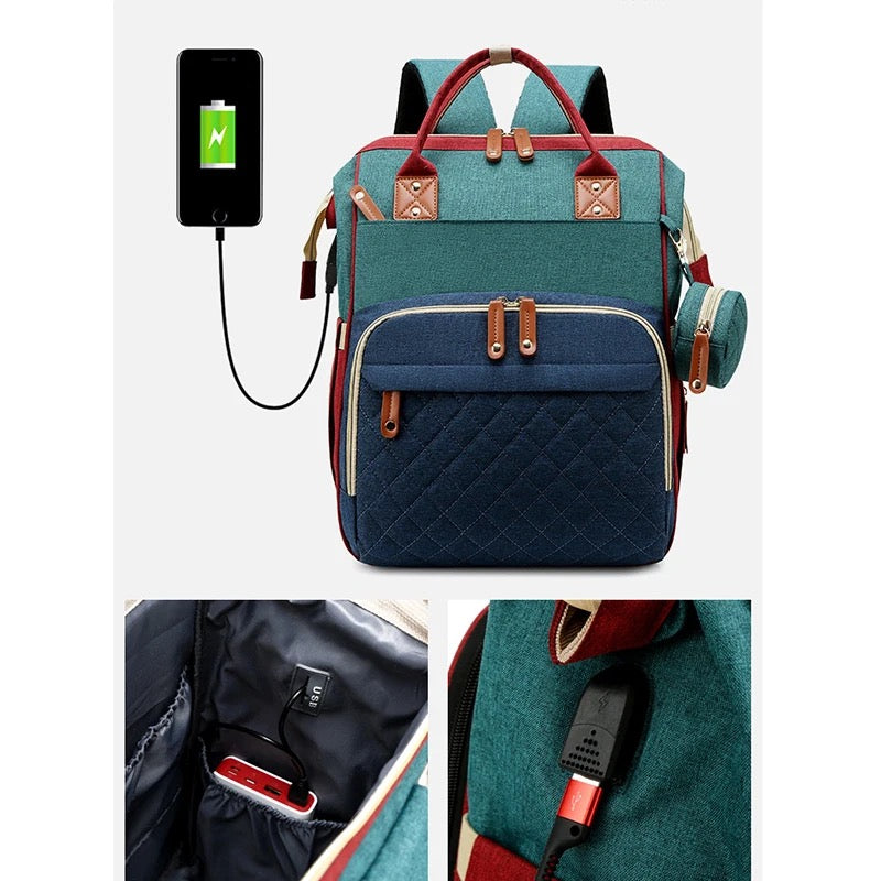 2in1 Baby Rucksack mit integriertem Wickelplatz