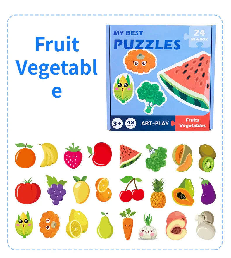 Pädagogisches Kinderpuzzle – Lernspaß mit bunten Motiven