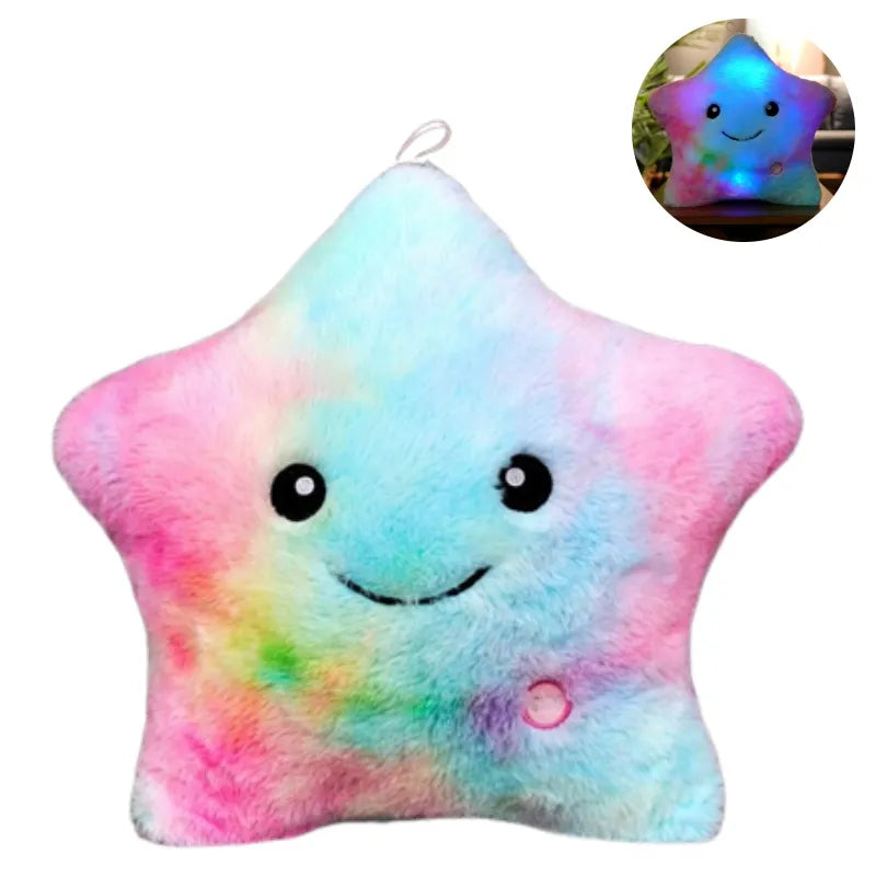 Leuchtendes LED-Kuschelkissen für Kinder – Sternen-Design
