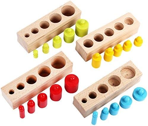 Montessori Zylinder-Sortierspiel – Lernspielzeug aus Holz für Kinder