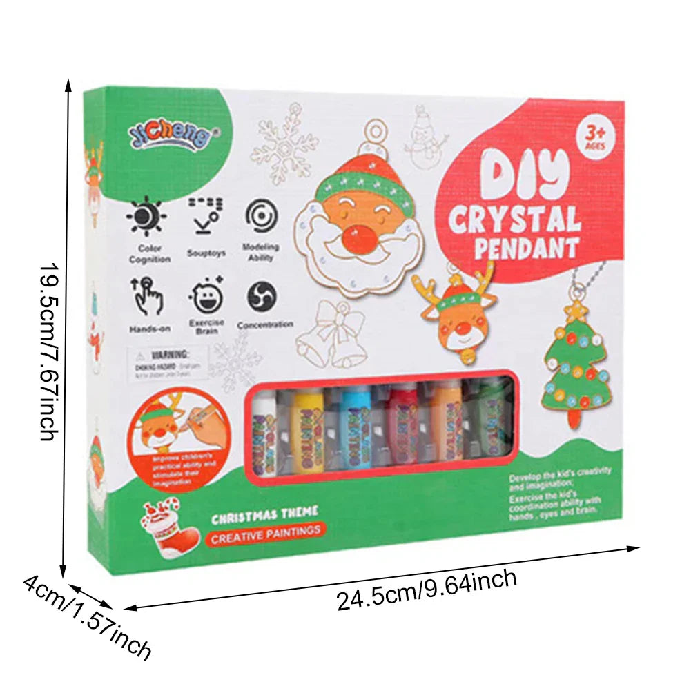 „DIY Weihnachts-Anhänger Set – Kreatives Basteln und Malen für Kinder mit festlichen Motiven