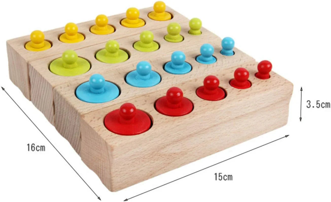 Montessori Zylinder-Sortierspiel – Lernspielzeug aus Holz für Kinder