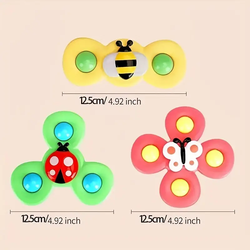 3er-Pack Saugnapf Drehspielzeug für Kinder