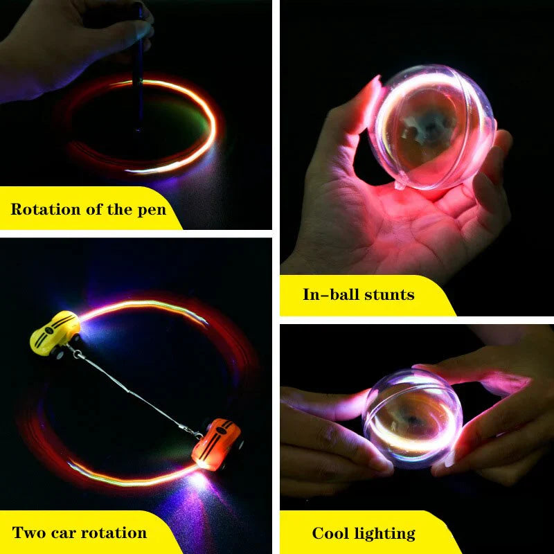 Leuchtendes Magnet-Rennspielzeugauto mit LED und Stunt-Funktion