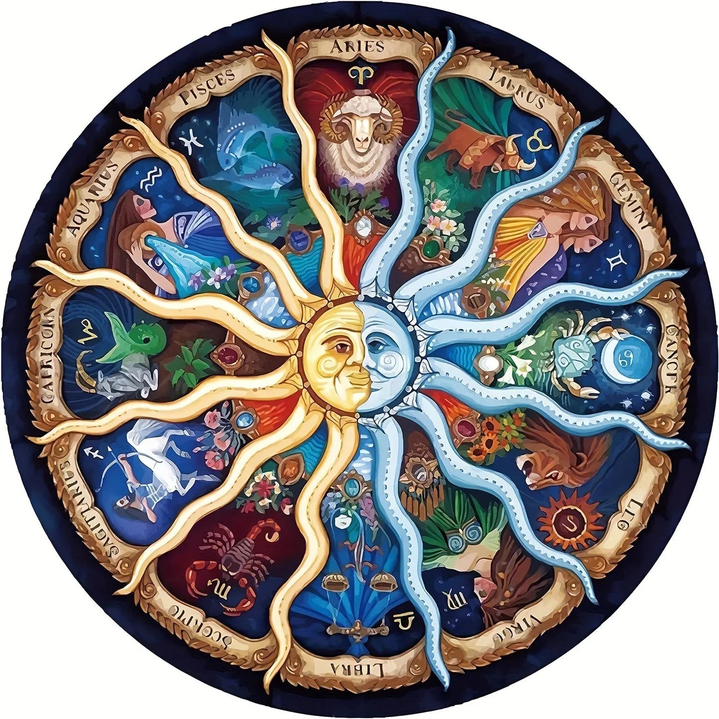 1000-Teiliges Rundes Astrologie-Puzzle – Für Puzzle-Fans und Sternenfreunde