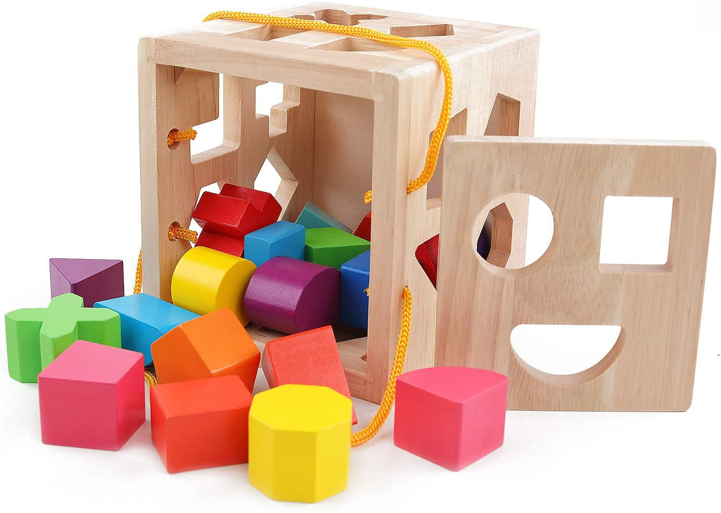 Montessori Holz-Beschäftigungswürfel – Formen und Farben für Kinder zum Entdecken