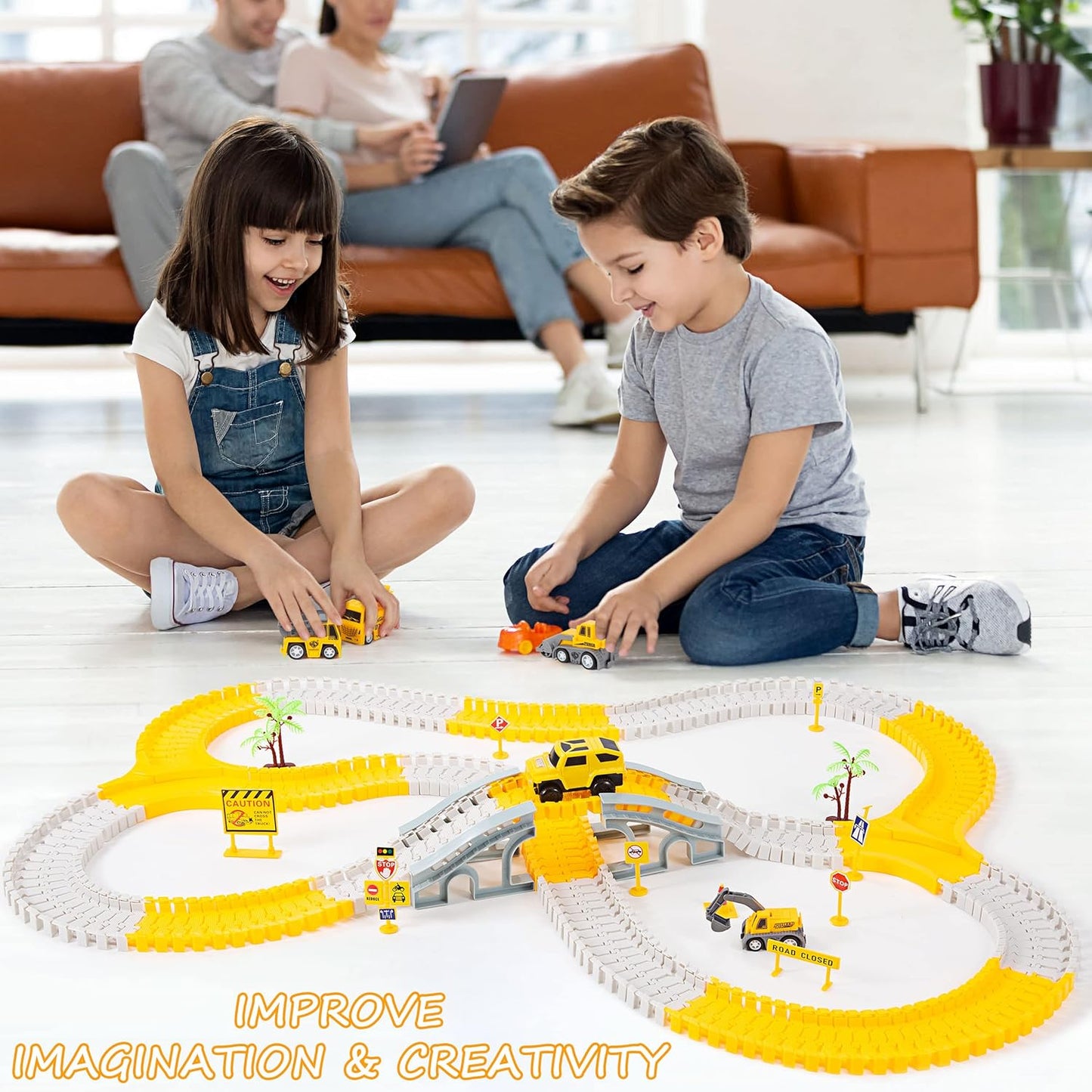 Baustellen-Abenteuer – Flexibles Rennstrecken-Set für Kinder