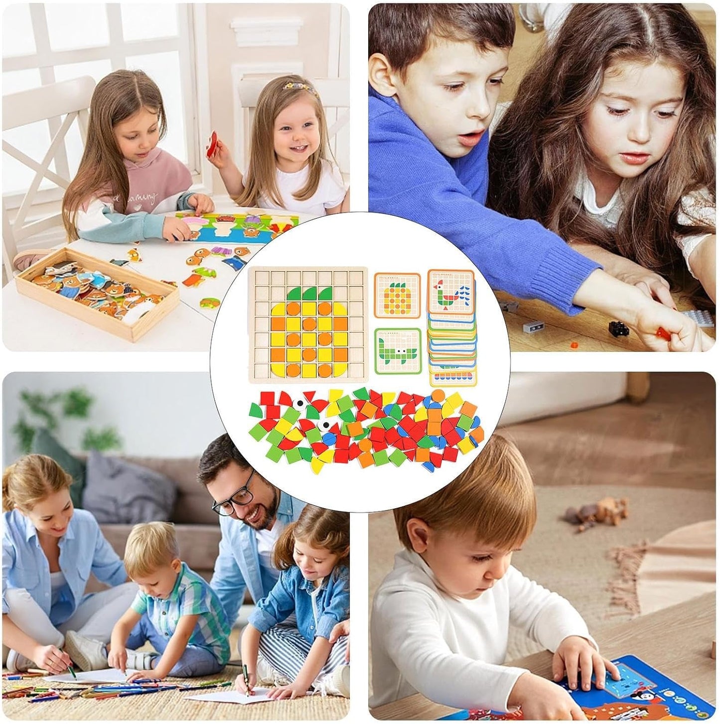 Kreatives Holzpuzzle für kleine Kinder
