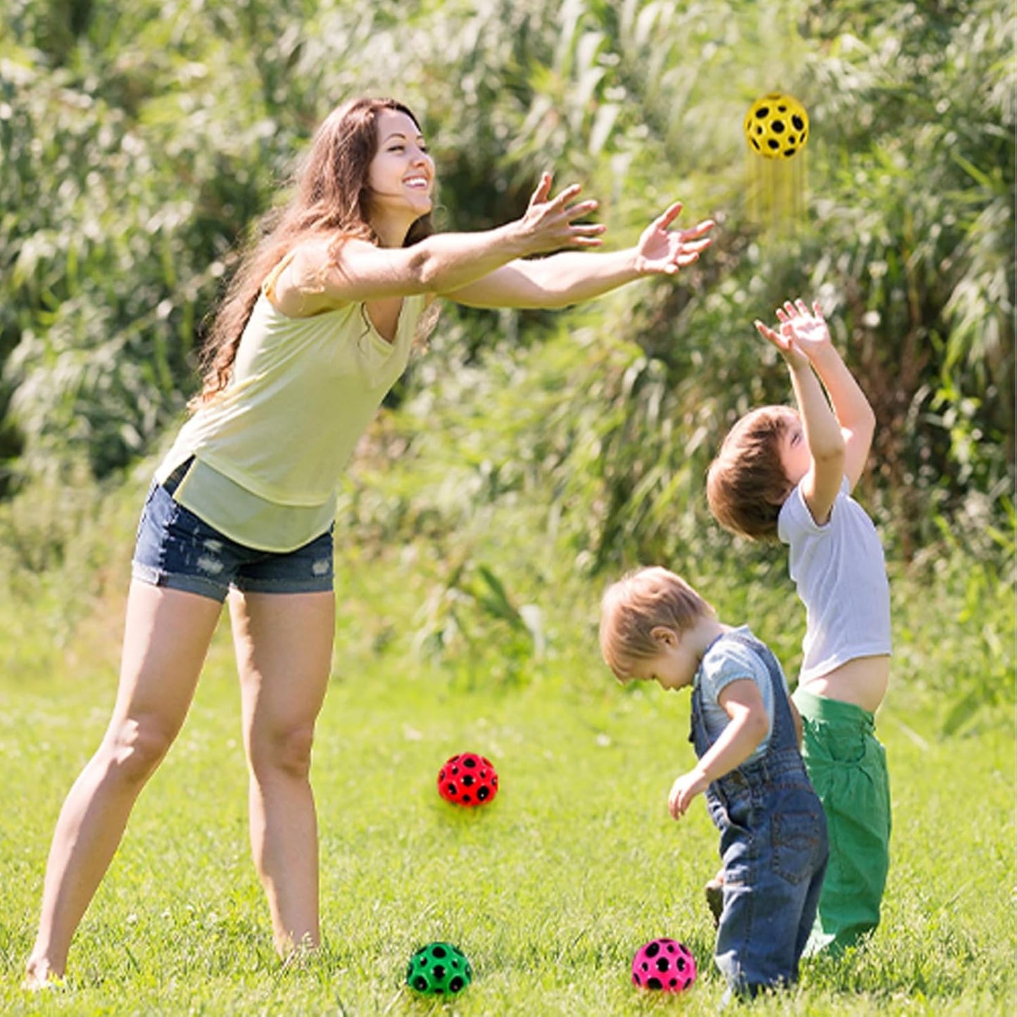 Sanft zurückprallender Springball für Kinder und Erwachsene