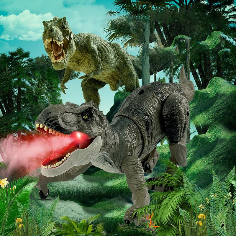 Fernsteuerbarer Dinosaurier mit Nebelfunktion für Kinder