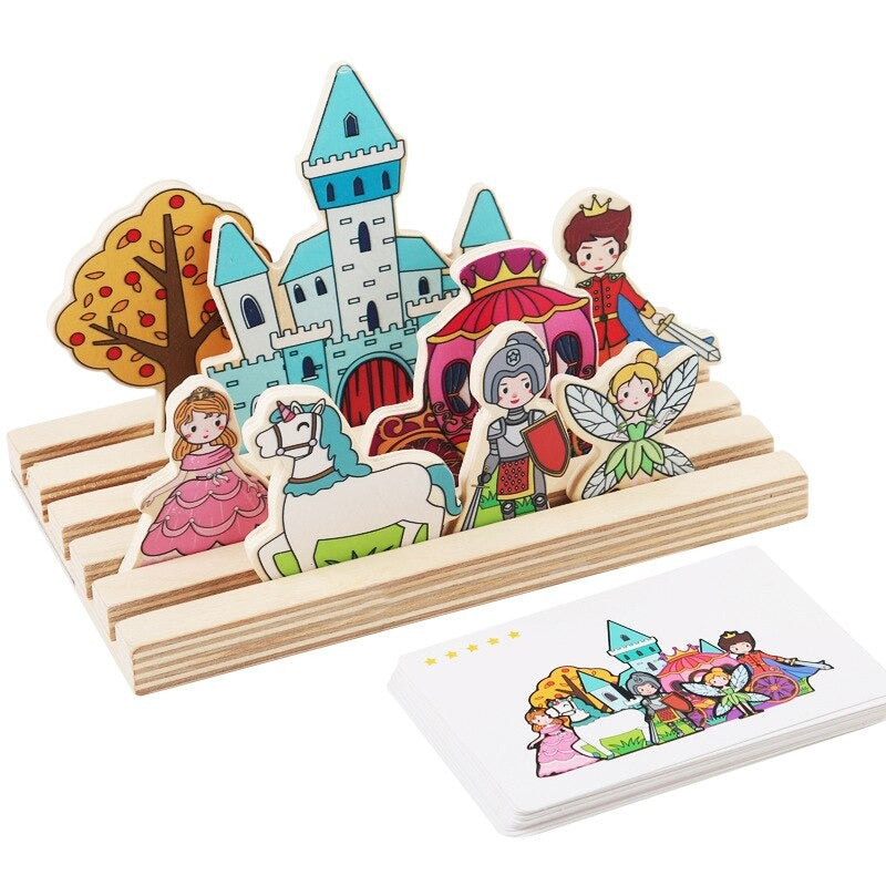 Märchenhaftes 3D-Holzpuzzle für kreative Köpfe