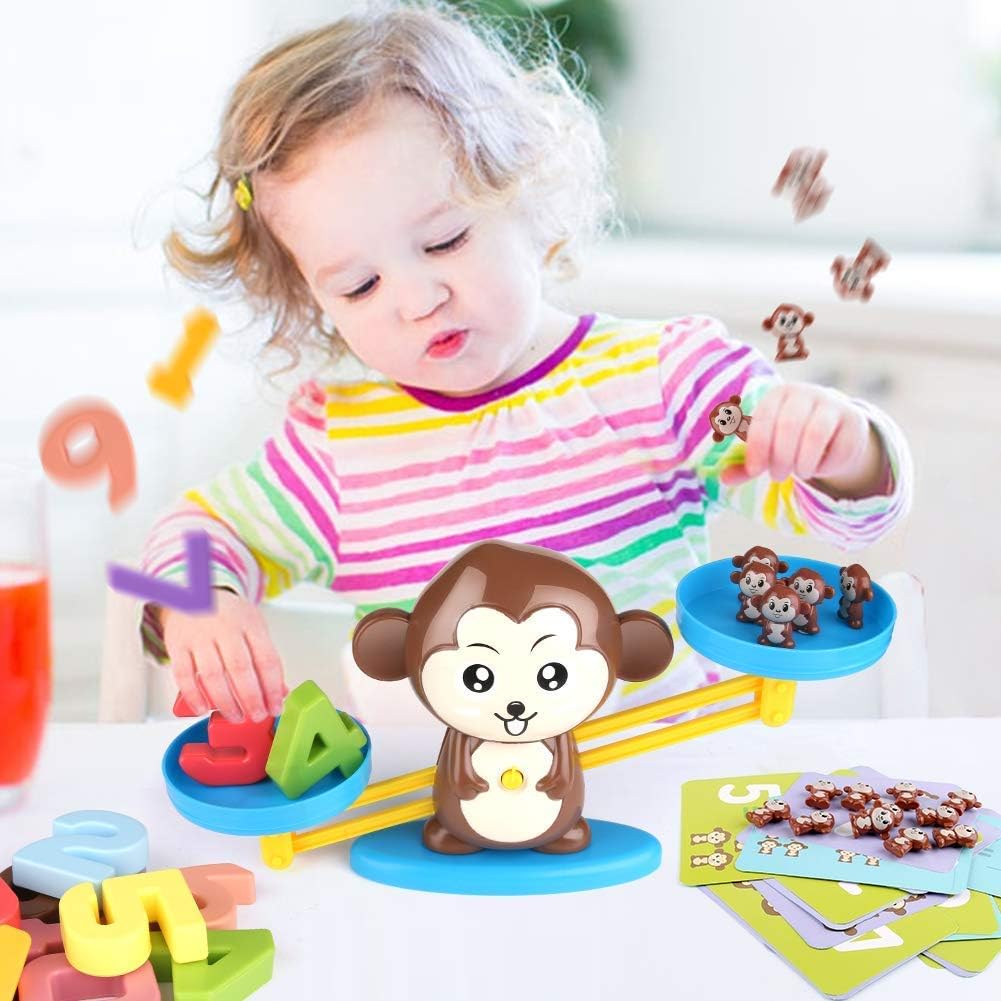 Spaßiges Mathematikspiel mit der Affenwaage – Lernspielzeug für Kinder