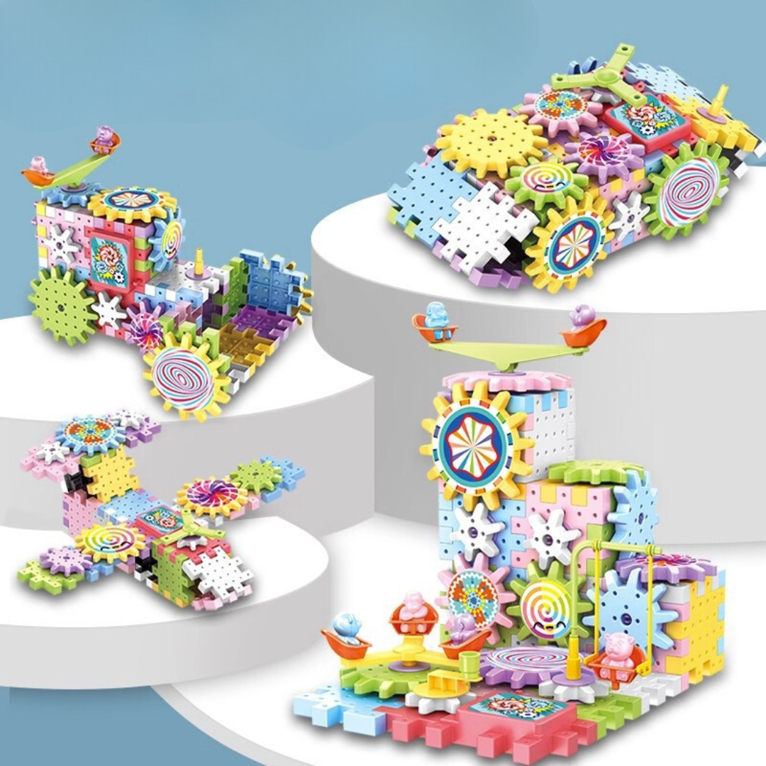 Montessori Zahnrad-Baustein Set für Kinder