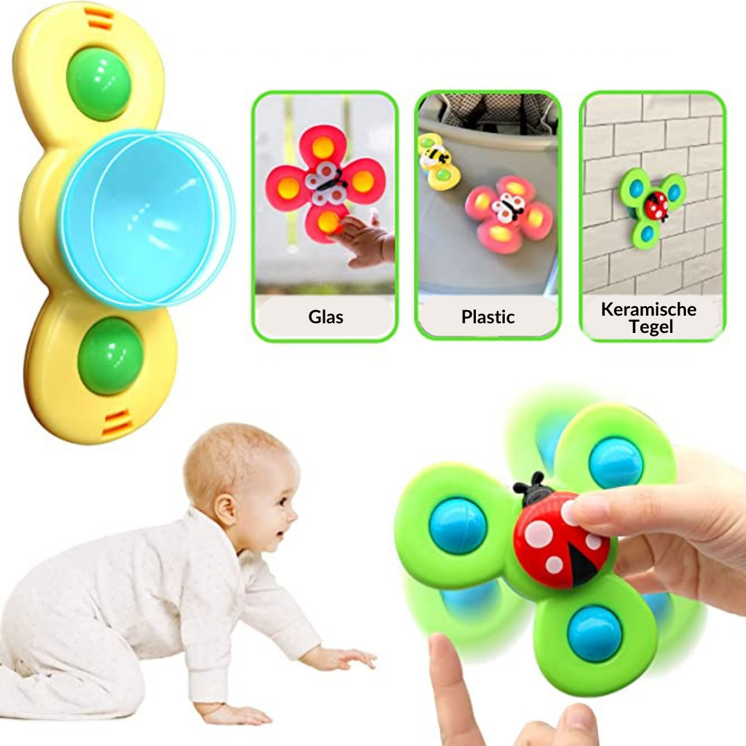 3er-Pack Saugnapf Drehspielzeug für Kinder