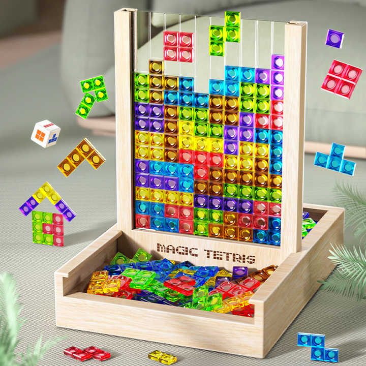 Magisches Tetris Spiel aus Holz – Klassisches Design für Denksport