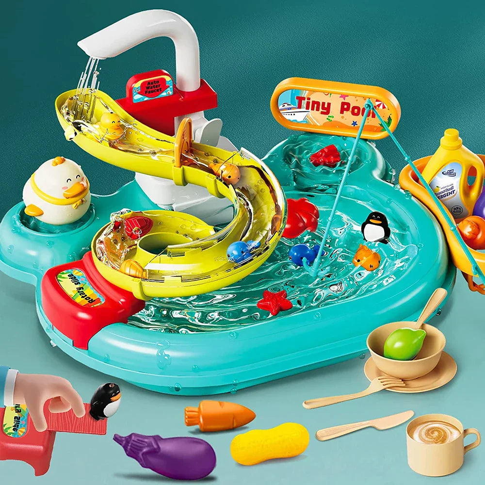 Interaktiver Wasser-Abenteuer-Spaß – Kinder Spielküche und Angelset