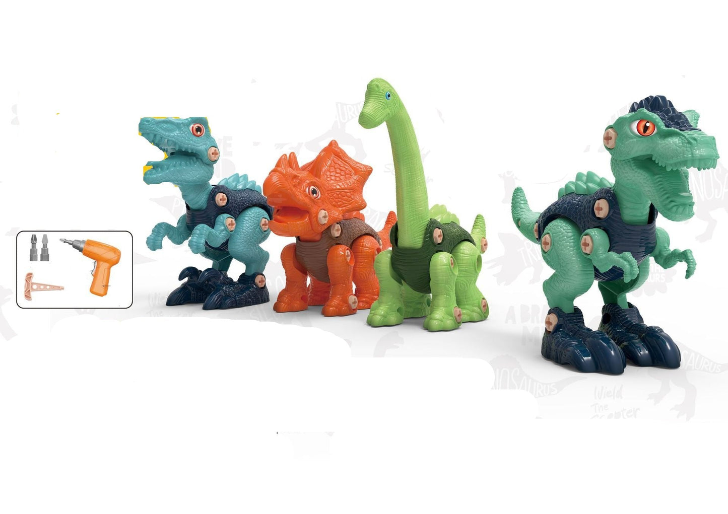 Dinosaurier Bauset mit Schraubenzubehör
