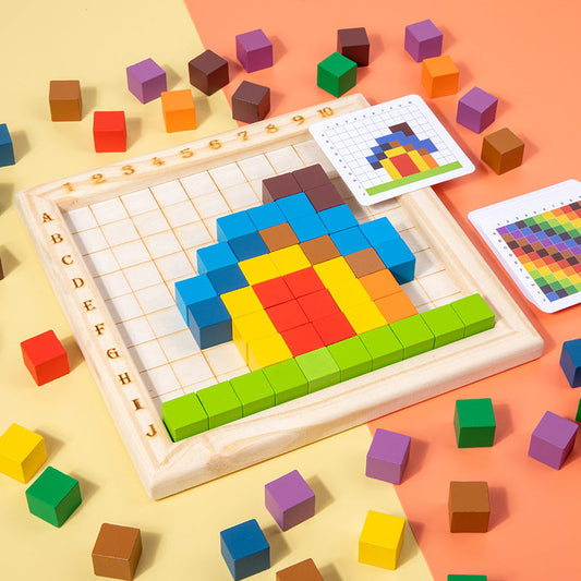 Montessori Holz Farb-Buchstaben und Zahlen Spiel – Fördert Lernspaß