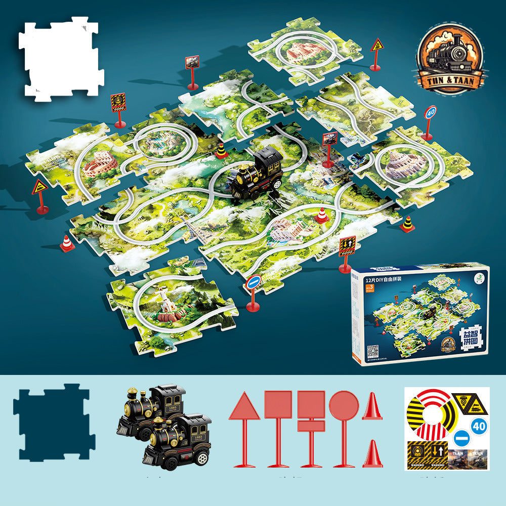 Weihnachtszauber – Puzzle-Eisenbahn Spielset für Kinder