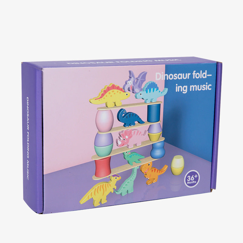 Buntes Montessori Dinosaurier Stapelspiel für Kinder