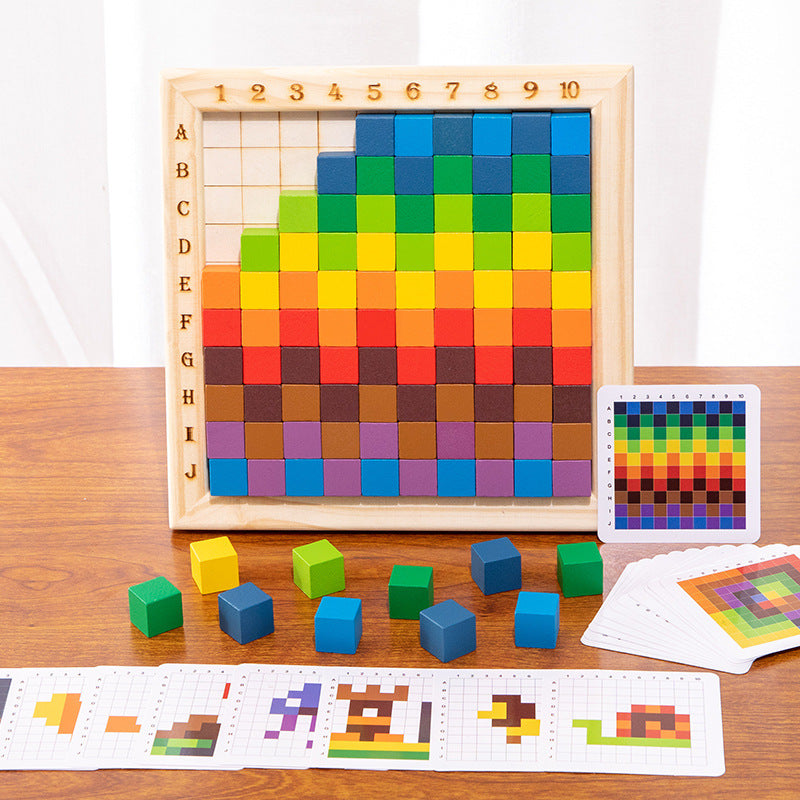Montessori Holz Farb-Buchstaben und Zahlen Spiel – Fördert Lernspaß