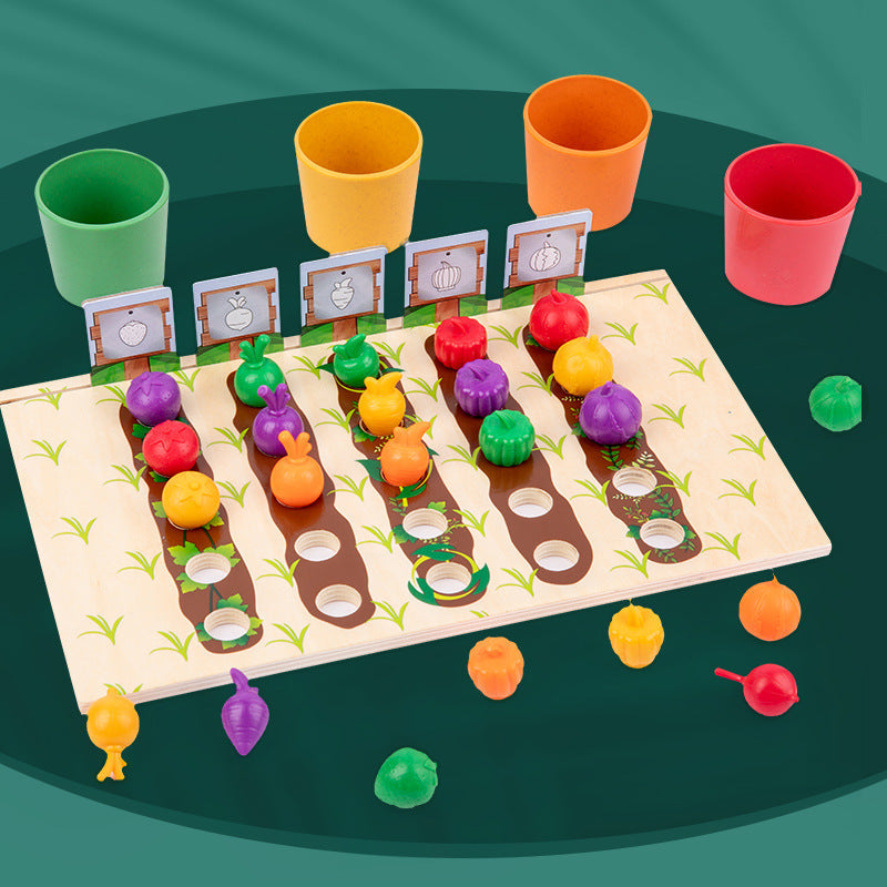 Montessori Farben- und Zahlenspiel aus Holz – Pädagogisches Sortierspiel für Kinder