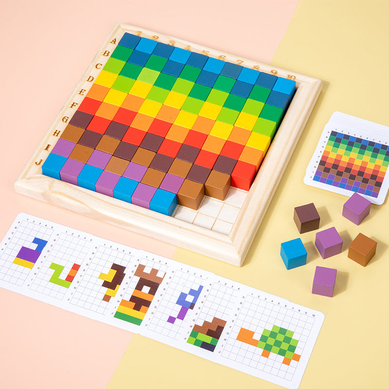 Montessori Holz Farb-Buchstaben und Zahlen Spiel – Fördert Lernspaß