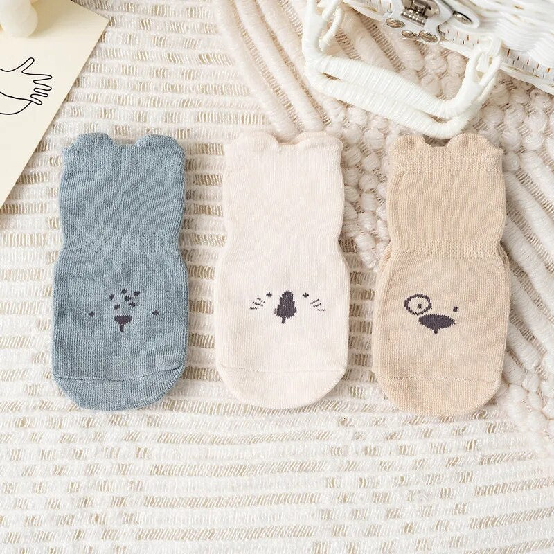 3er-Pack Anti-Rutsch Babysocken mit Gummigriffen