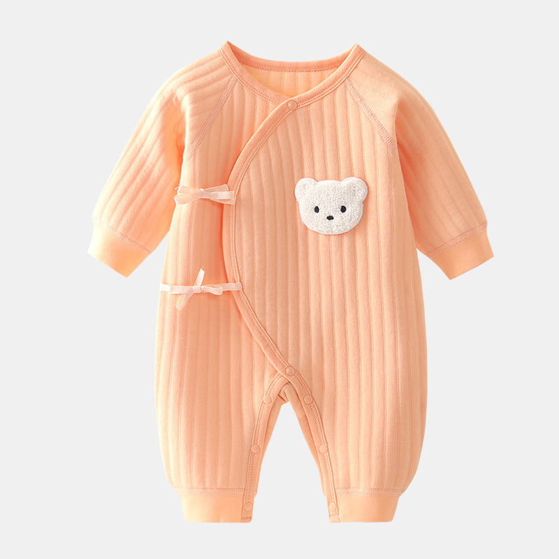 Babystrampler mit Niedlichem Bären-Design – Ideal für Frühling und Herbst