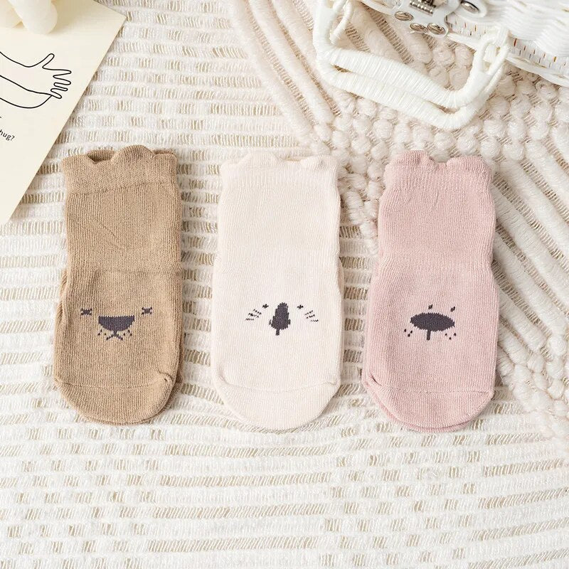 3er-Pack Anti-Rutsch Babysocken mit Gummigriffen