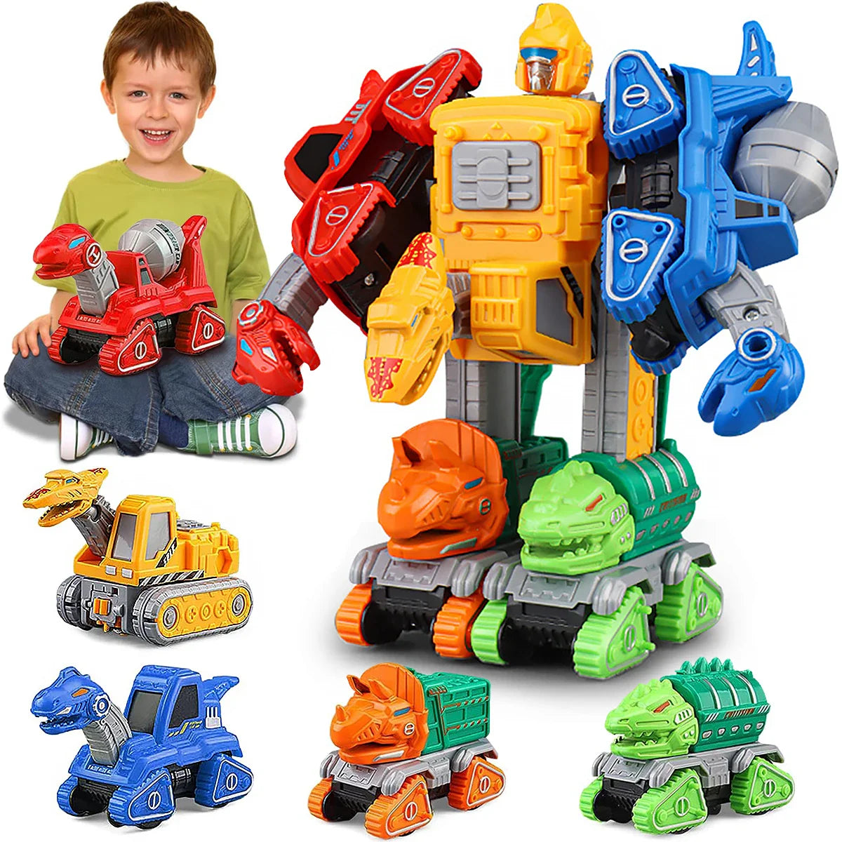 5-in-1 Transformer Auto Spielzeug Set