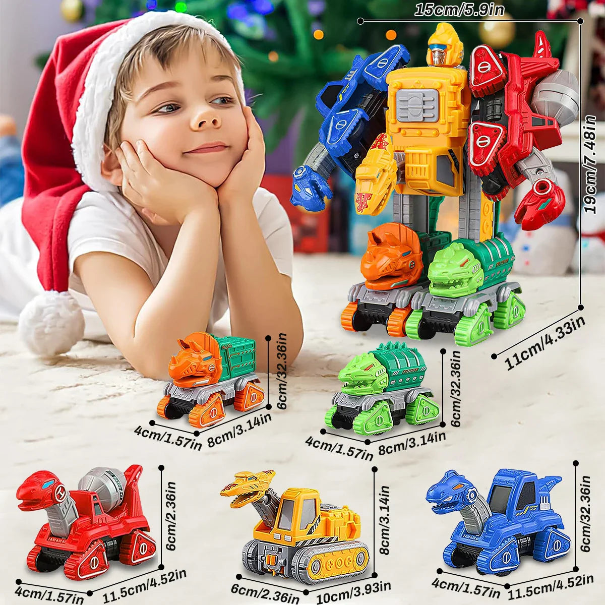 5-in-1 Transformer Auto Spielzeug Set