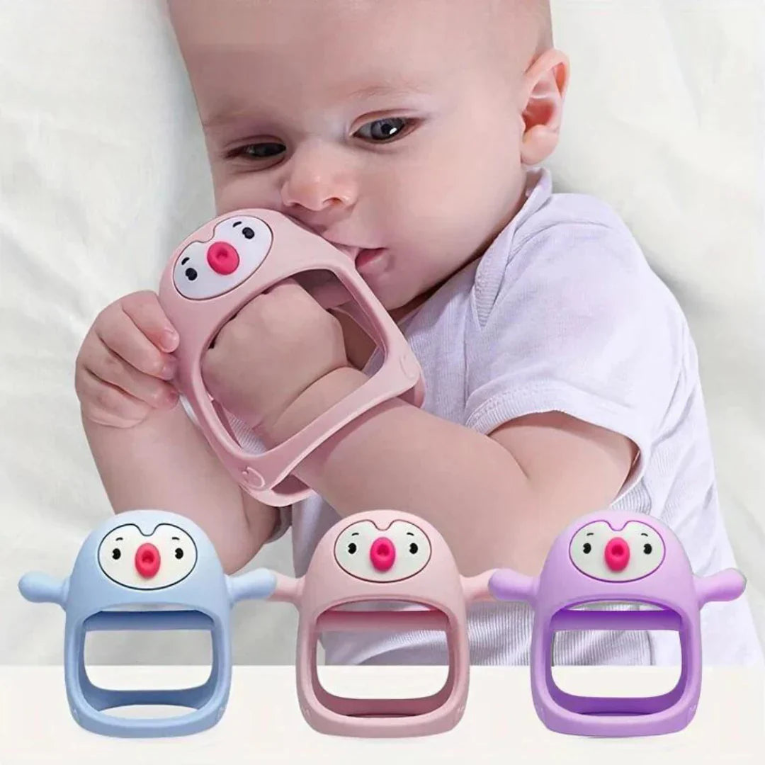 Beruhigende Zahnfleischpflege – Silikon Beißring für Babys